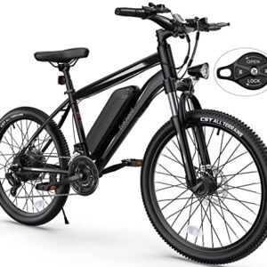 TotGuard Electric Bike, Electric Bike for Adults 26'' Ebike with 350W Motor, 19.8MPH Electric Mountain Bike with Lockable Suspension Fork, Removable 36V/10.4Ah Battery, Professional 21 Speed Gears