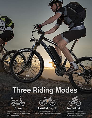 TotGuard Electric Bike, Electric Bike for Adults 26'' Ebike with 350W Motor, 19.8MPH Electric Mountain Bike with Lockable Suspension Fork, Removable 36V/10.4Ah Battery, Professional 21 Speed Gears