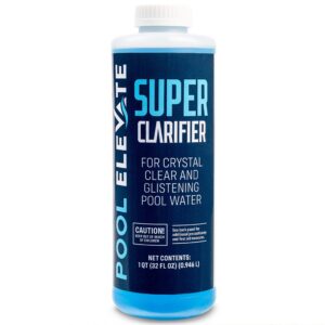 pool elevate pool clarifier ultimate clarity booster - pool clarifier for crystal clear water, fast acting & long lasting, reduces cloudiness & enhances filter performance, safe for all pools, 32 oz