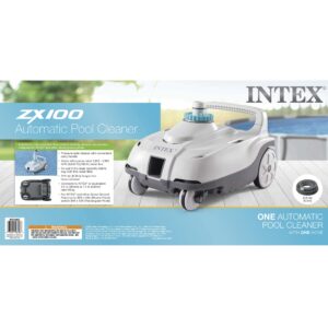 INTEX 28006E ZX100 Pressure-Side Above Ground Automatic Pool Cleaner: For Bigger Pools – Cleans Pool Floor – Removes Debris – Removable Filter Tray – 21ft Tangle Free Hose