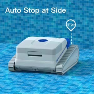 AIRROBO PC100 Cordless Robotic Pool Cleaner, Wall Climbing Pool Vacuum for Inground Pools and Above Ground Pools, clean Pool's Floor, Wall, Waterline,Lasts 120Mins, Smart Navigation and parking system