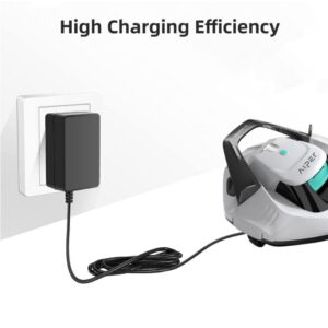 Hustery 12.6V 1A 2-Prong AC/DC Adapter Compatible with Aiper Smart AIPURY600 AIPURY 600 Cordless Automatic Robotic Pool Vacuum Cleaner 2600mAh Lithium Ion Battery Xinsu Global XSG1261000US Charger