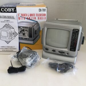 Coby CX-TV1 5" Black-and-White TV with AM/FM Tuner