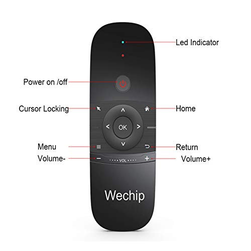 Air Remote,WeChip 2.4G Wireless Keyboard W1 Remote Control for Android TV Box/PC/Projector/HTPC/All-in-one PC and More