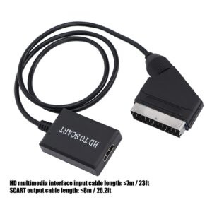 HDMI to SCART Converter, HD Digital Video HDMI to Analog Video and L/R Audio Adapter Support DVI, for CRT/VHS/DVD CVBS Play