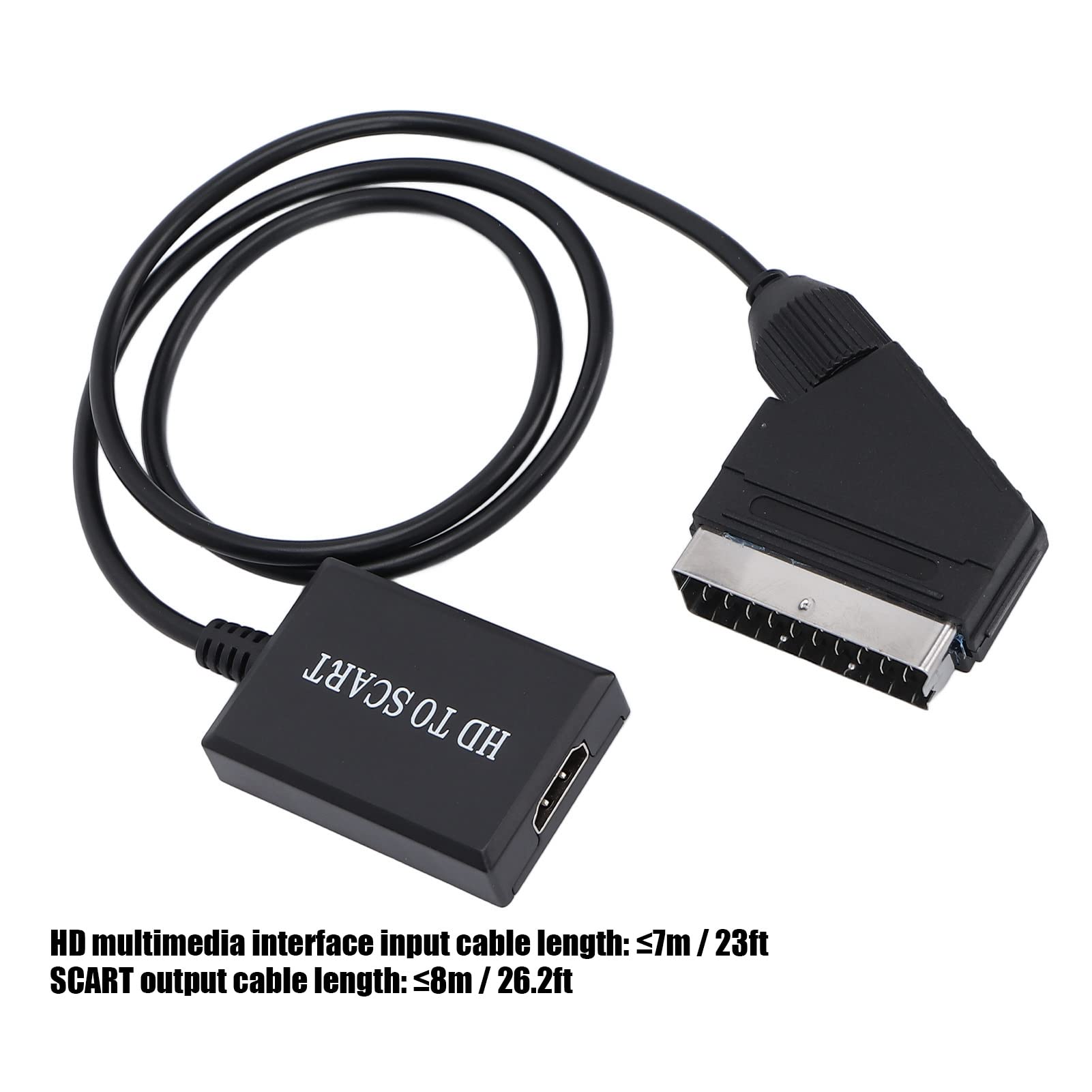 HDMI to SCART Converter, HD Digital Video HDMI to Analog Video and L/R Audio Adapter Support DVI, for CRT/VHS/DVD CVBS Play