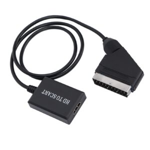 HDMI to SCART Converter, HD Digital Video HDMI to Analog Video and L/R Audio Adapter Support DVI, for CRT/VHS/DVD CVBS Play