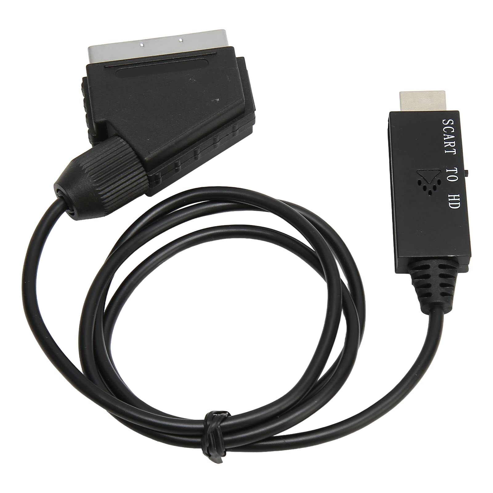 Scart to Converter Adapter, 1080P 60Hz HD Video, USB Power Cable, Plug and Play, for VHS DVD CRT TVs