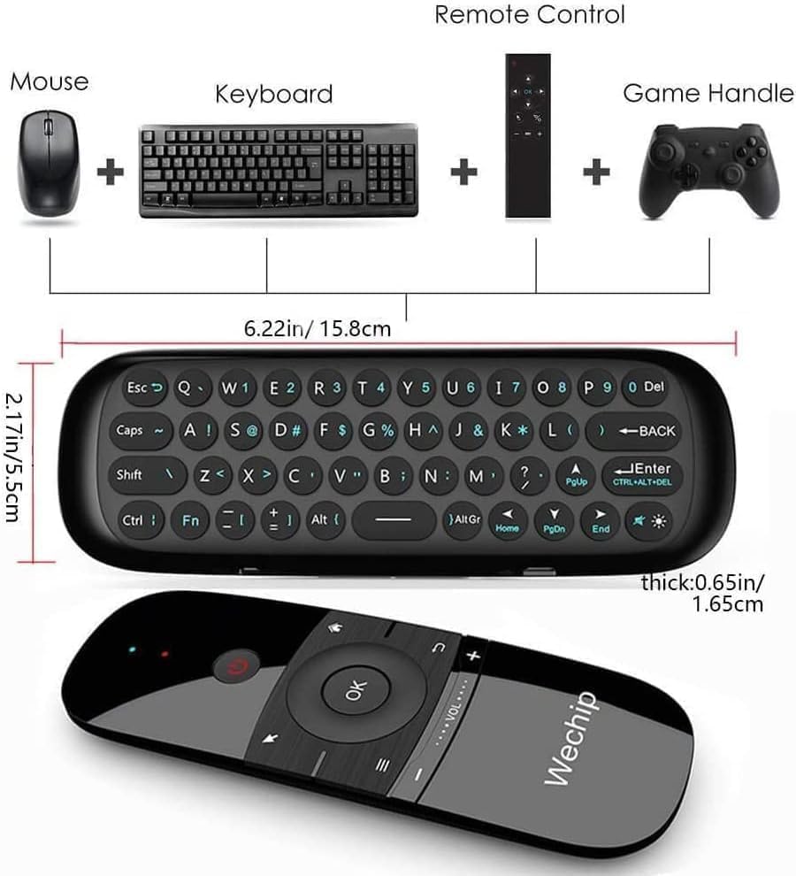 Air Remote,WeChip 2.4G Wireless Keyboard W1 Remote Control for Android TV Box/PC/Projector/HTPC/All-in-one PC and More