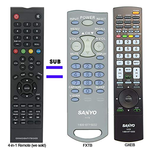 New GXHA GXBA FXTB GXEB Remote Control fit for Sanyo LCD LED TV DP50843 DP58D33 DP55D33 FVD5833 AVM2445 DS24425 DS2722 DS27225 DS27425 DS32225 AVM-2751S CLT1554 CLT2054 DS19310 DS13330 DS19330