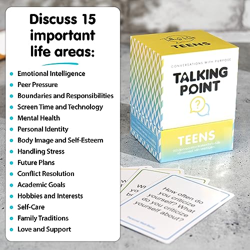 200 Teens Conversation Cards - Connecting Parents with their Teenagers - Reduce Screentime with Fun & Deep Conversation - Avoid Conflict, Improve Communication & Learn More About Your Teen Boy or Girl