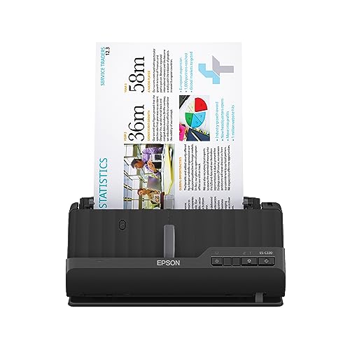 Epson Workforce ES-C220 Compact Desktop Document Scanner with 2-Sided Scanning and Auto Document Feeder (ADF) for PC and Mac