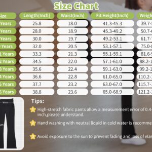 Gnainach Girls Flare Pants Size 13-14 Years Old Black High Waist Crossover Leggings with Pockets Kids Bell Bottoms for Teen Yoga Running