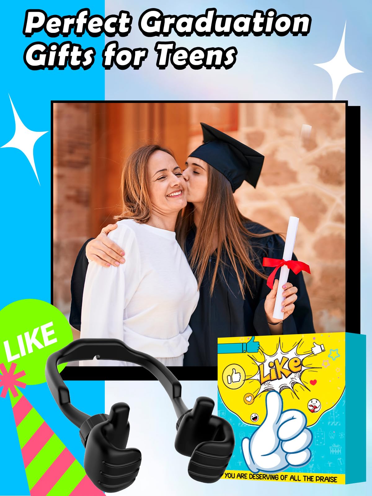 Graduation Gifts for Her Him 2024 College High School Masters Degree Thumbs up Lazy Phone Stand Holder Funny Gadgets Teens Boys Girls Kids Dad Father Mother Husband Wife Adults Men Who Have Everything