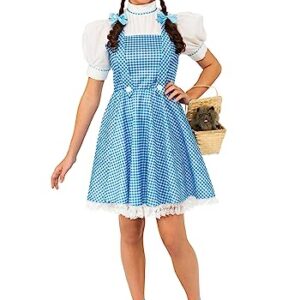 Rubie's womens Wizard of Oz Adult Dorothy Dress and Hair Bows Costume, Blue/White, Teen US