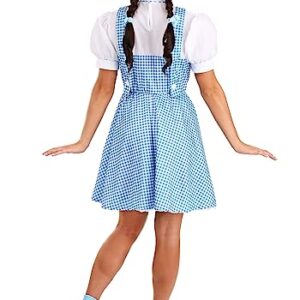 Rubie's womens Wizard of Oz Adult Dorothy Dress and Hair Bows Costume, Blue/White, Teen US