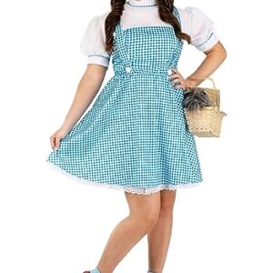 Rubie's womens Wizard of Oz Adult Dorothy Dress and Hair Bows Costume, Blue/White, Teen US