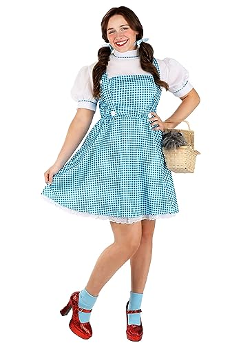 Rubie's womens Wizard of Oz Adult Dorothy Dress and Hair Bows Costume, Blue/White, Teen US