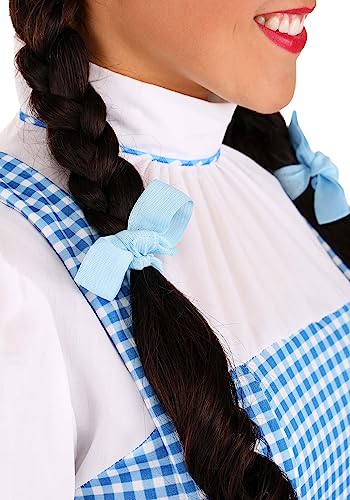 Rubie's womens Wizard of Oz Adult Dorothy Dress and Hair Bows Costume, Blue/White, Teen US