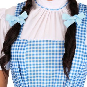 Rubie's womens Wizard of Oz Adult Dorothy Dress and Hair Bows Costume, Blue/White, Teen US