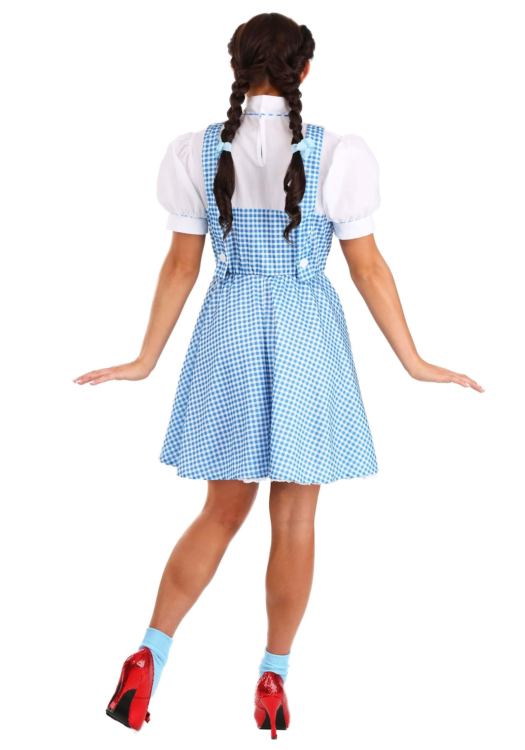 Rubie's womens Wizard of Oz Adult Dorothy Dress and Hair Bows Costume, Blue/White, Teen US