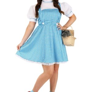 Rubie's womens Wizard of Oz Adult Dorothy Dress and Hair Bows Costume, Blue/White, Teen US