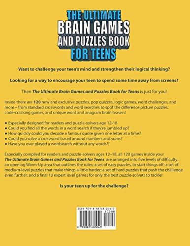 The Ultimate Brain Games And Puzzles Book For Teens: Tricky But Fun Brain Teasers, Trivia Challenges, Crosswords, Word Searches, Cryptograms And Much More To Keep Your Mind Sharp And Engaged