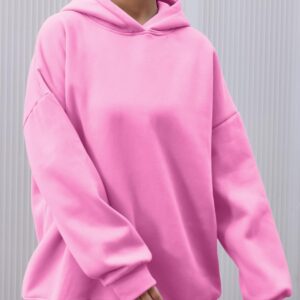 AUTOMET Womens Oversized Hoodies Fleece Sweatshirts Hooded Pullover 2024 Fashion Fall Clothes Trendy Outfits Winter Sweater Pink