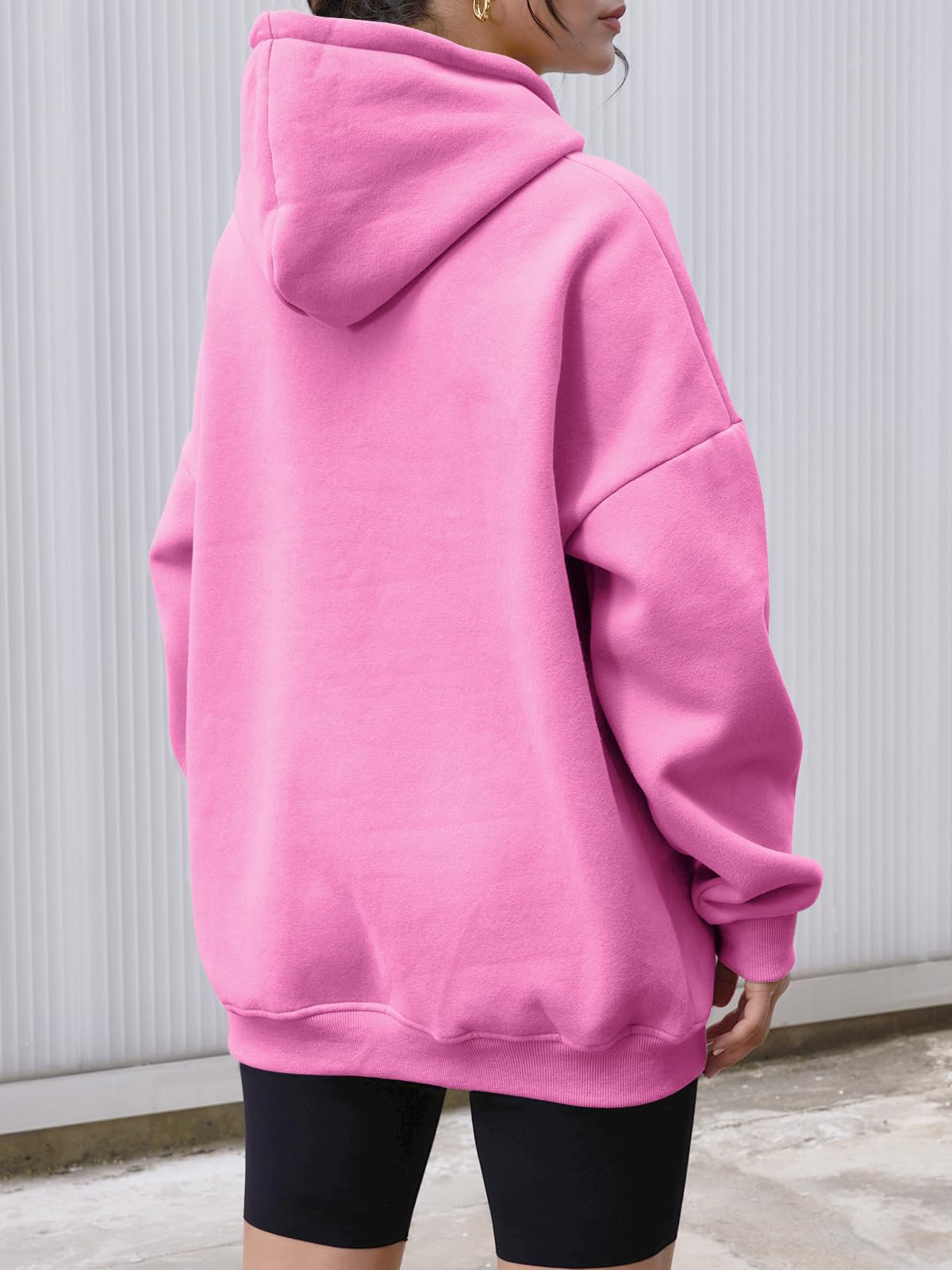 AUTOMET Womens Oversized Hoodies Fleece Sweatshirts Hooded Pullover 2024 Fashion Fall Clothes Trendy Outfits Winter Sweater Pink