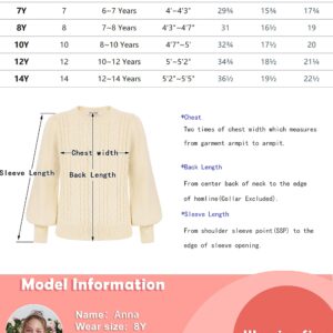 GRACE KARIN Sweater for Teen Girls 12-14 Crew Neck Pullover Apricot Sweaters Fall Winter