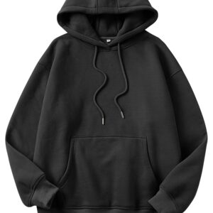 ANRABESS Women's Oversized Fleece Hoodies Basic Pullover Sweatshirt Fall Fashion 2024 Outfits Trendy Y2k Teens Preppy Clothes Black-M