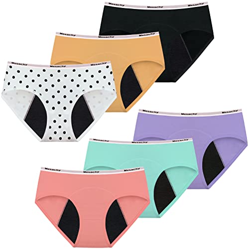 Mesachy Girls Period Underwear Period Panties for Teens Menstrual Leakproof Protective Cotton Briefs