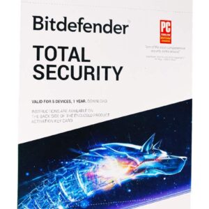 Bitdefender Total Security 2024 – Complete Antivirus and Internet Security Suite – 5 Devices | 1 Year Subscription | PC/Mac | Activation Code by Mail