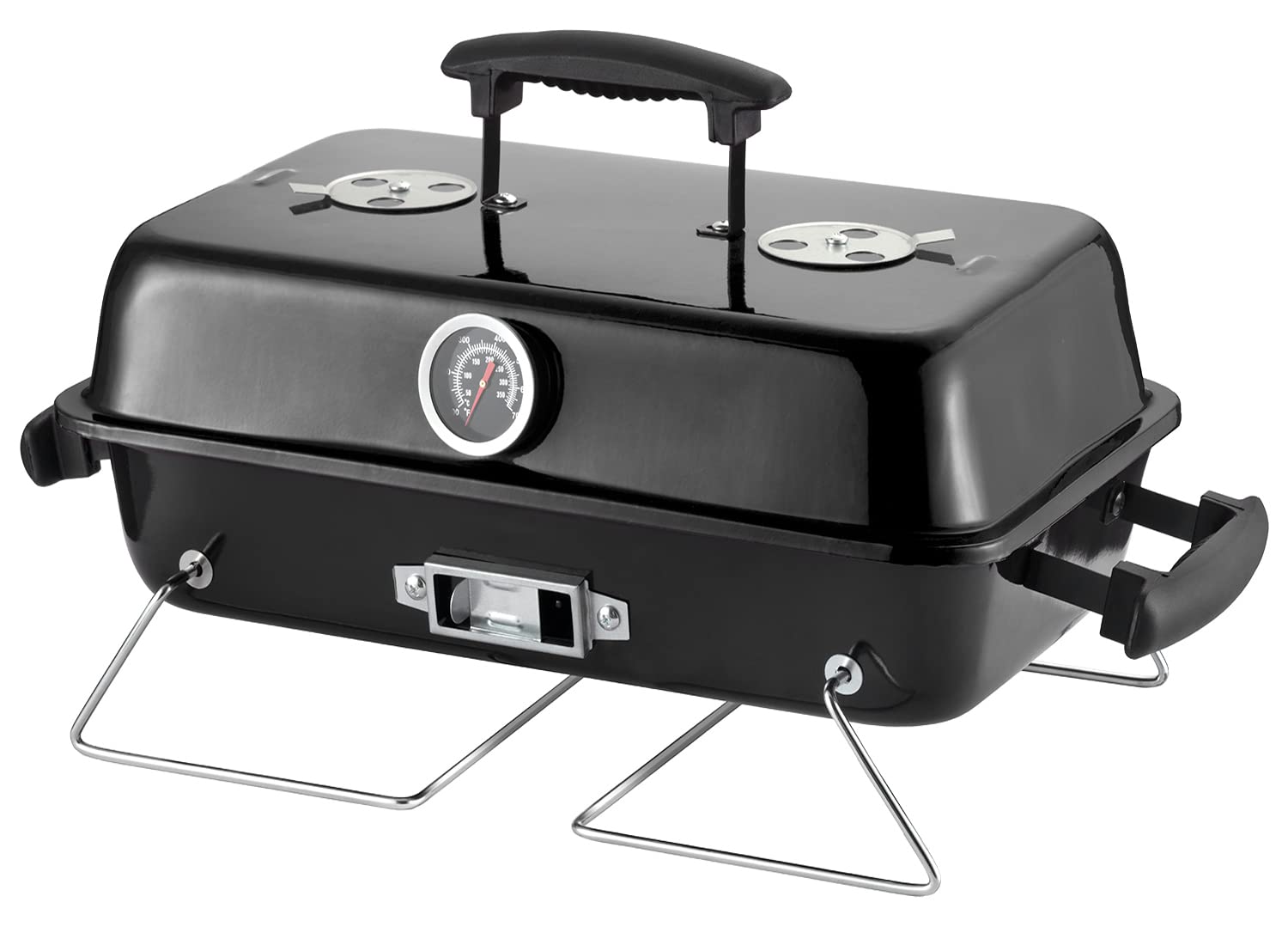 Portable Charcoal Grill, Tabletop Outdoor Barbecue Smoker, Small BBQ Grill for Outdoor Cooking Backyard Camping Picnics Beach by DNKMOR BLACK