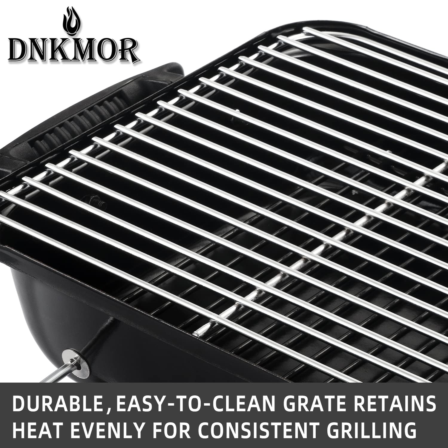 Portable Charcoal Grill, Tabletop Outdoor Barbecue Smoker, Small BBQ Grill for Outdoor Cooking Backyard Camping Picnics Beach by DNKMOR BLACK