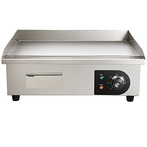 22" 1600W Electric Countertop Griddle with Adjustable Temp Control - VEVOR