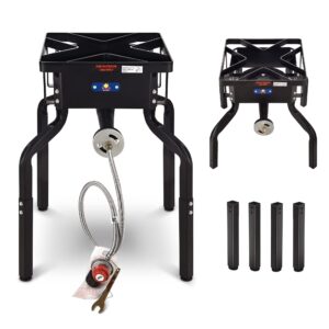 arc 200,000btu propane burner camp stove for outdoor cooking,with removable legs,ideal for woks, skillets and pots