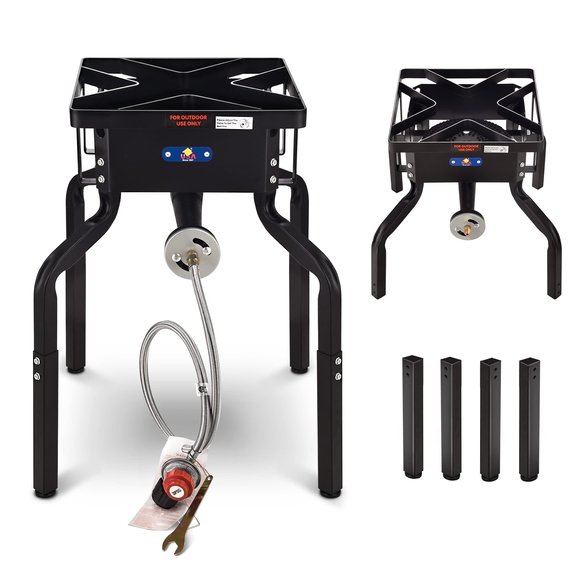 ARC 200,000BTU Propane Burner Camp Stove for Outdoor cooking,with Removable Legs,ideal for Woks, Skillets and Pots