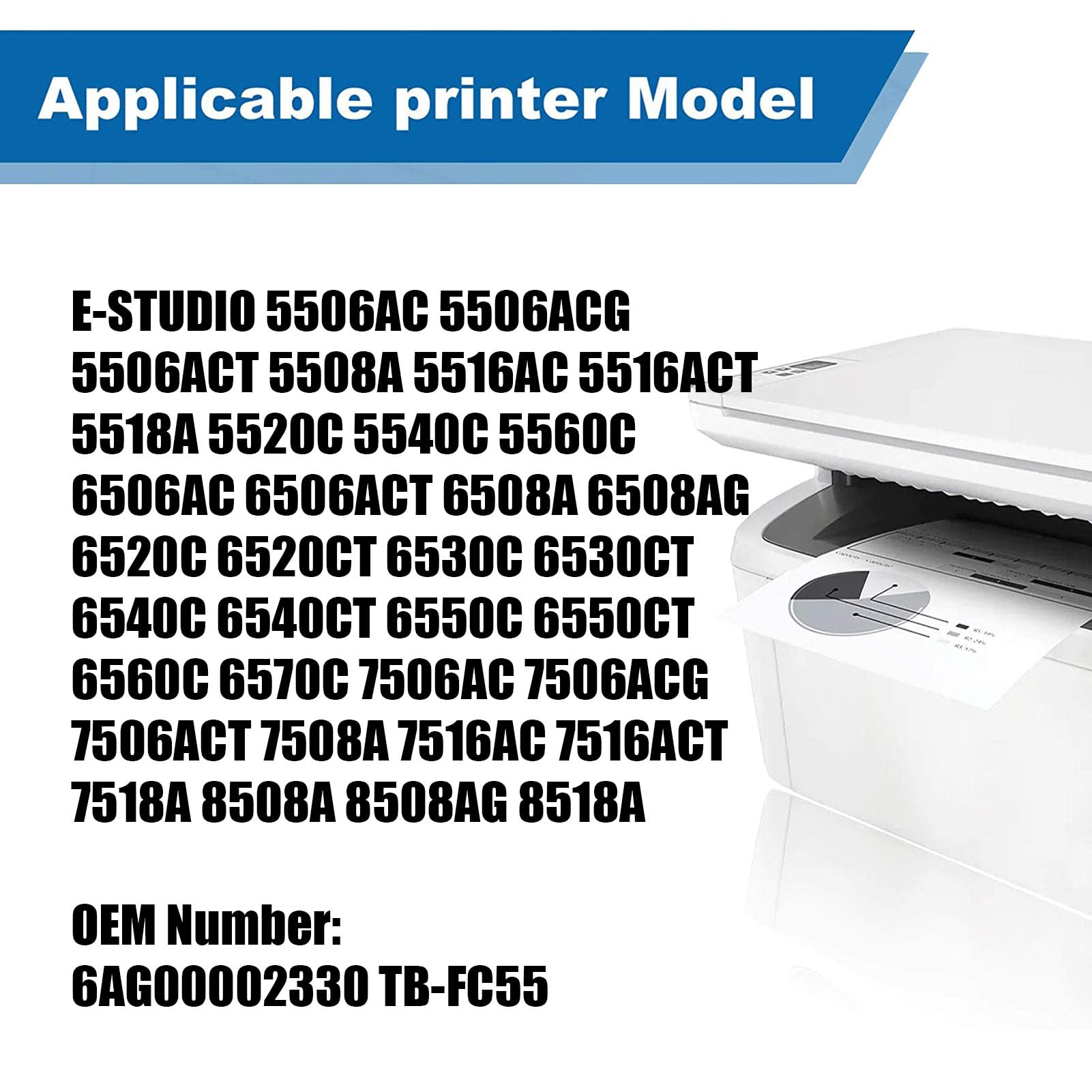 KEFOER Compatible Waste Toner Box / Bottle 6AG00002330 Replacement for Toshiba TB-FC55 for E-Studio 5540C 5560C 6506AC 6508A 6508AG 6520C 6520CT 5508A 6508 7508 8508A (2Pack)