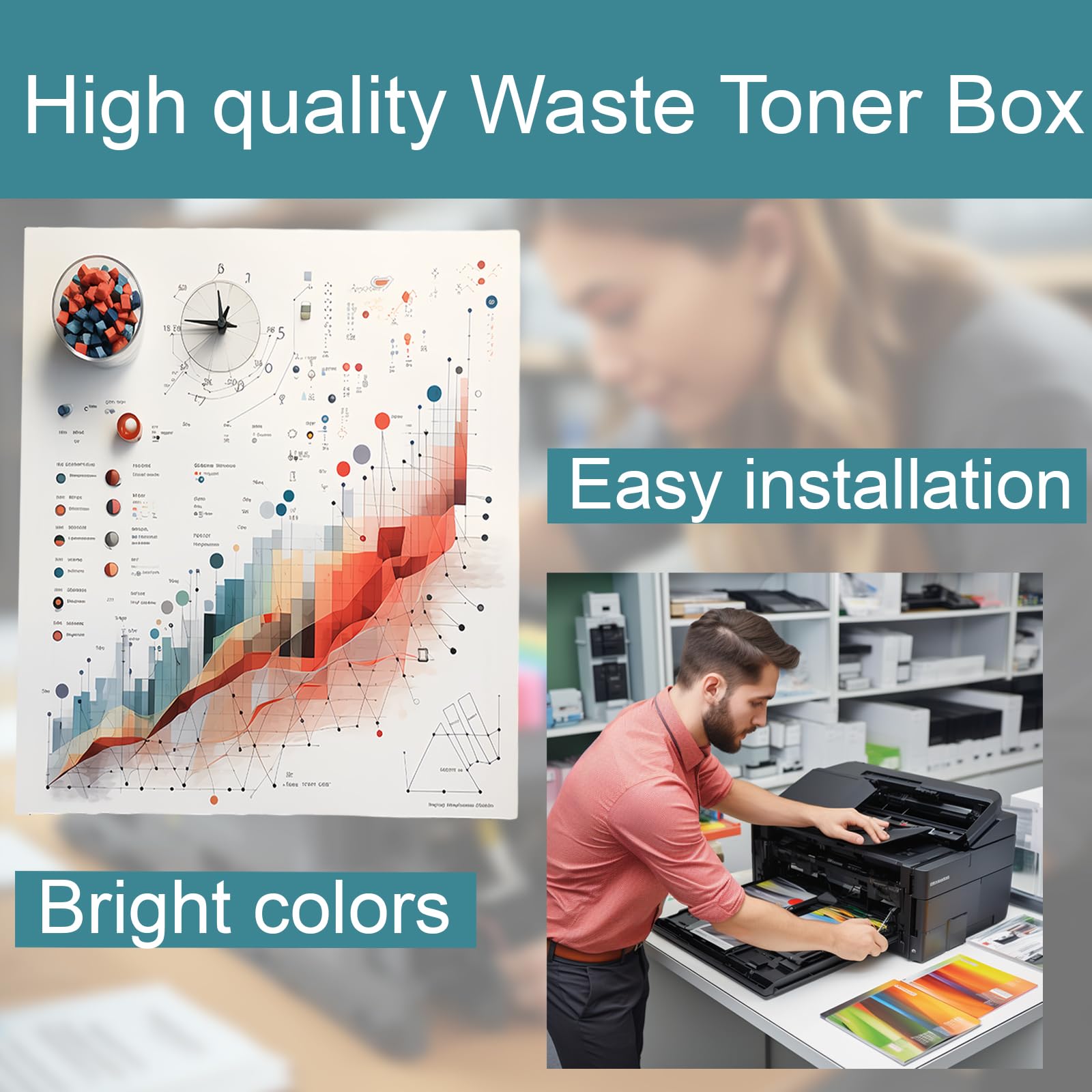 TB-FC505 TBFC505 Waste Toner Box for Toshiba TB-FC505, High Yield 120200 Pages, Reliable Performance Compatible for Toshiba 2505AC 2515AC 2555C 3005A 3015AC 3055C Printers (Black 2Pack)