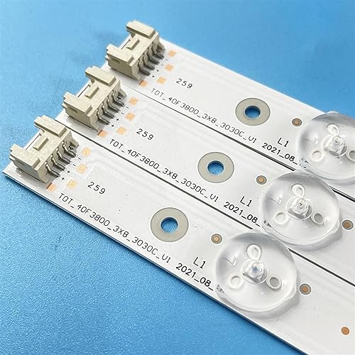 HABITZ TV's LED Backlight Strips Compatible with 40HR330M08A2 Led40d2710b 40FS3750TGAA 40FS3750TSAA LED Tapes Bands TOT_40F3800_3X8_3030C_V1