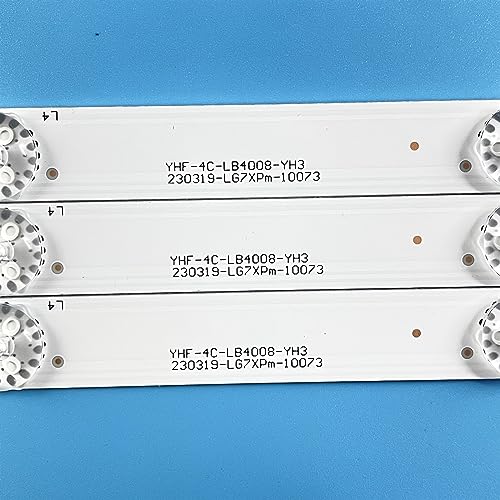 HABITZ TV's LED Backlight Strips Compatible with 40HR330M08A2 Led40d2710b 40FS3750TGAA 40FS3750TSAA LED Tapes Bands TOT_40F3800_3X8_3030C_V1