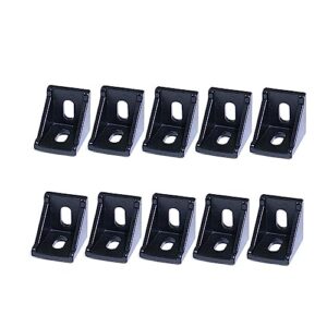 nurcix careg 5pcs/10pcs 2020 3030 corner bracket fitting black angle aluminum connector 3060 4040 4080 fit for industrial aluminum profile durable (color : 10pcs 3030-c black)