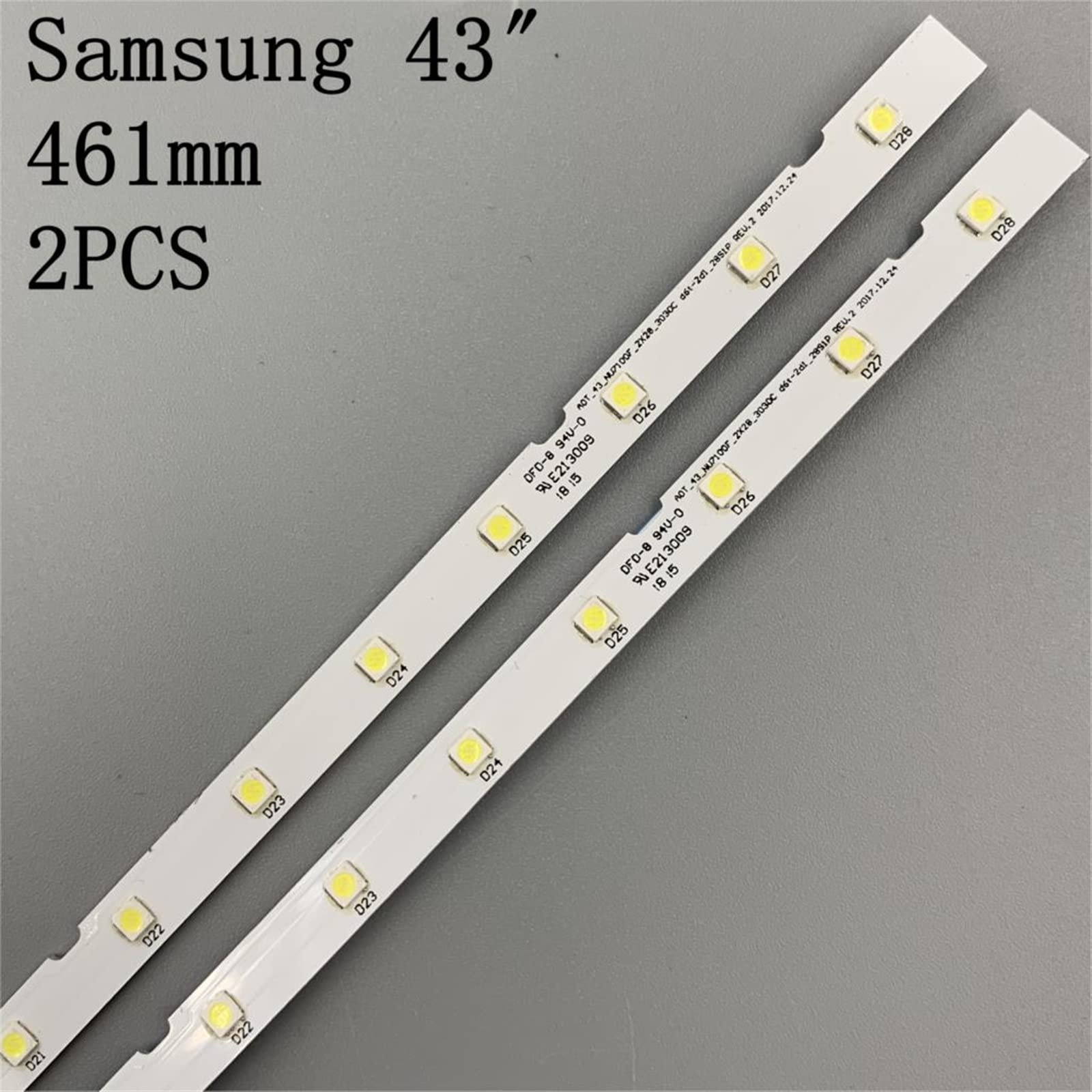 MSEURO 2 PCS 28 LED Strip Light Strip Fit for Samsung 43 "TV UE43NU7100U AOT_43_NU7100F_2X28_3030C BN44-00947A UE43NU7120U