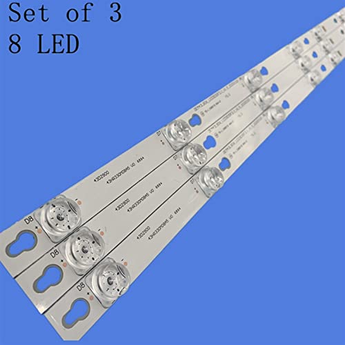 SBOJI Led Backlight L43P1-F 4C-LB4308-ZM02J TOT_43D2900_3X8_3030C_d6t-2d1_4S1PX2 Rev.V2 TV 8 Lamps 6V Compatible with TCL D43A810 U43P6046 Light Strip