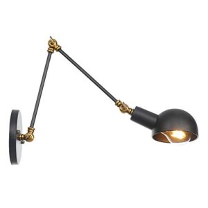 Wall Sconces , Adjustable Long Swing-Arm Wall Sconces Lighting Industrial Antique Metal Wall-Mounted Working Lamp Bedroom Living Room Reading Wall Lantern Fixture Bedside Reading Lamp ( Color : 30+30c