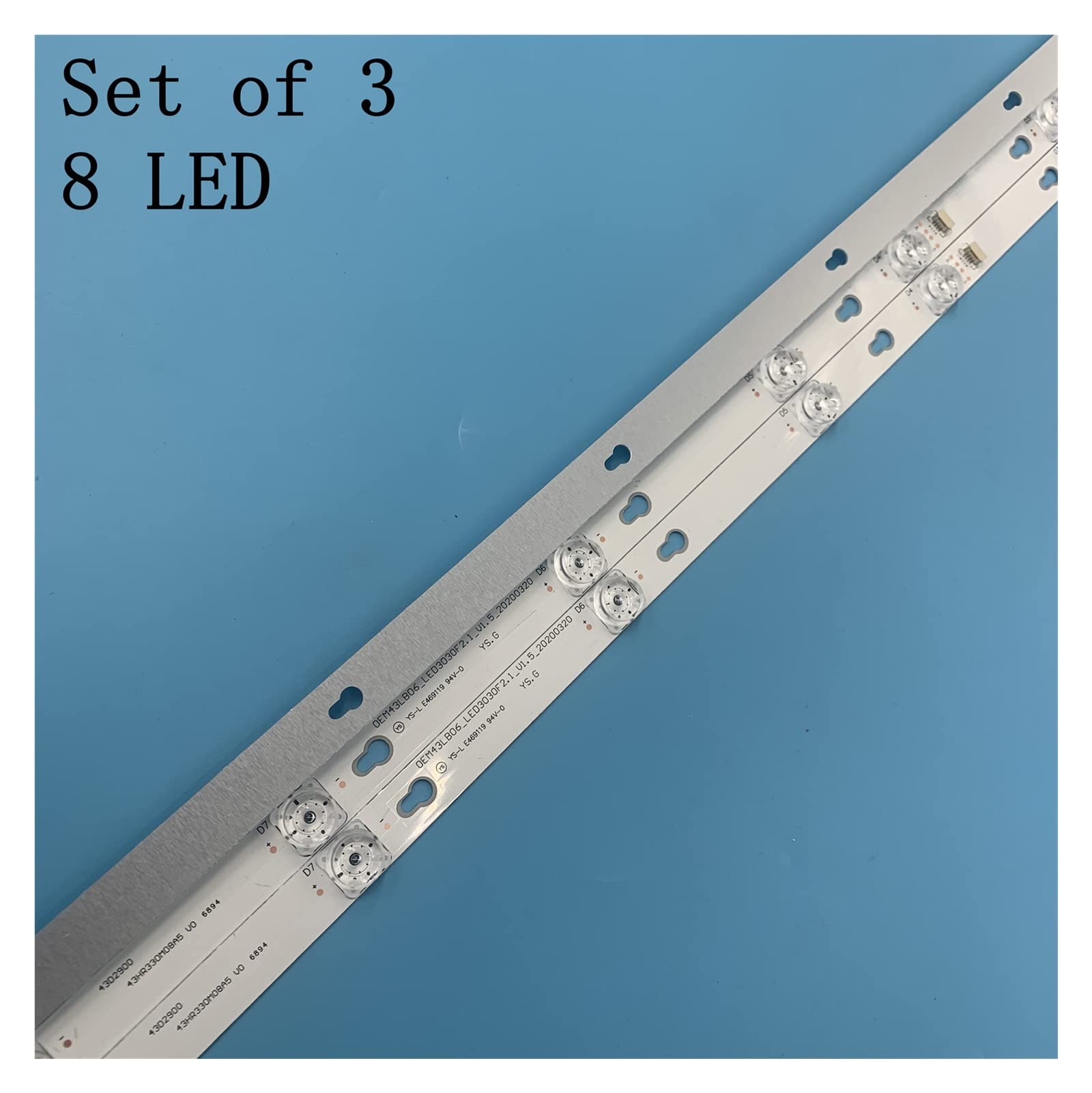 ALMVIS D43A810 U43P6046 Led Backlight L43P1-F 4C-LB4308-ZM02J TOT_43D2900_3X8_3030C_d6t-2d1_4S1PX2 Rev.V2 TV 8 Lamps 6V Fit for TCL LED TV Backlight