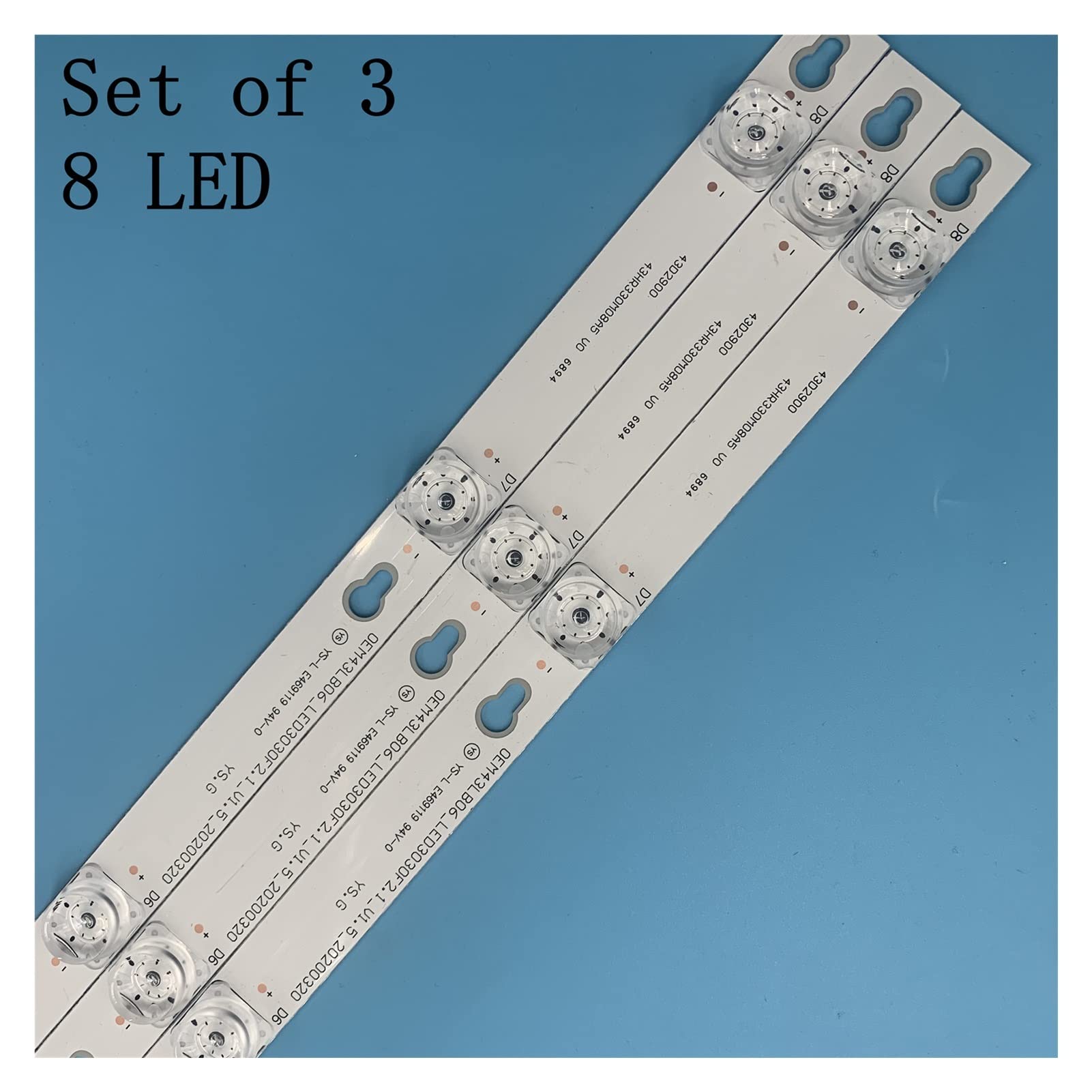 ALMVIS D43A810 U43P6046 Led Backlight L43P1-F 4C-LB4308-ZM02J TOT_43D2900_3X8_3030C_d6t-2d1_4S1PX2 Rev.V2 TV 8 Lamps 6V Fit for TCL LED TV Backlight