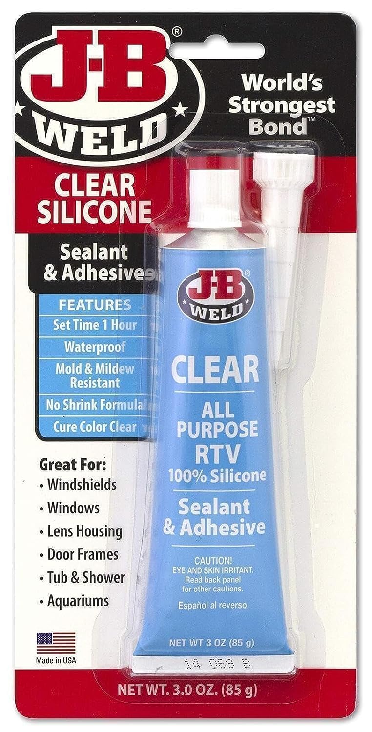 J-B Weld 31310 All-Purpose RTV Silicone Sealant and Adhesive - 3 oz. - Clear