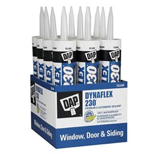 12 pack of 10.1 oz dap 18305 dynaflex 230 clear premium window, door, and trim sealant